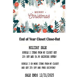 Special End of Year Holiday Sale Notice